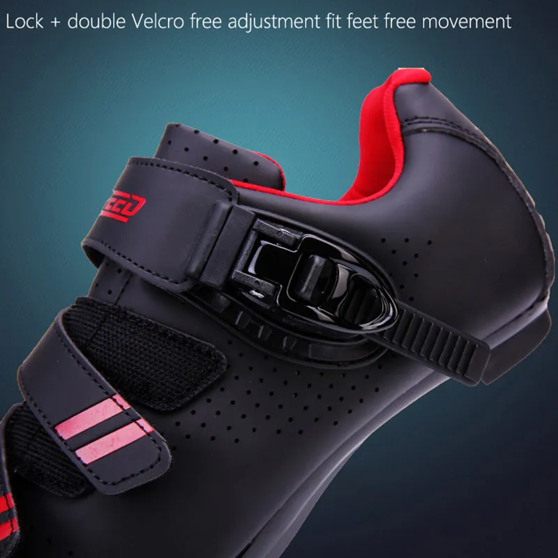 Unisex Wide Cycling Shoes Compatible with Look Delta/SPD Cleats-2 Straps-Clip in Road/Indoor Bike Shoes for Mens and Womens