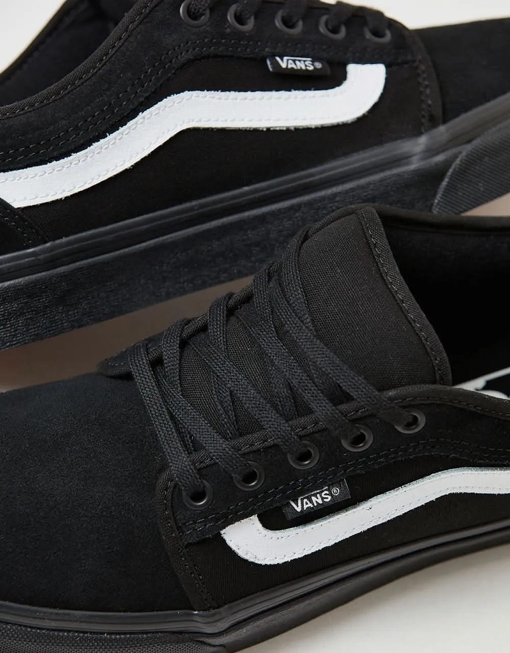 Vans Chukka Sidestripe Skate Shoes -  Black/Black/White