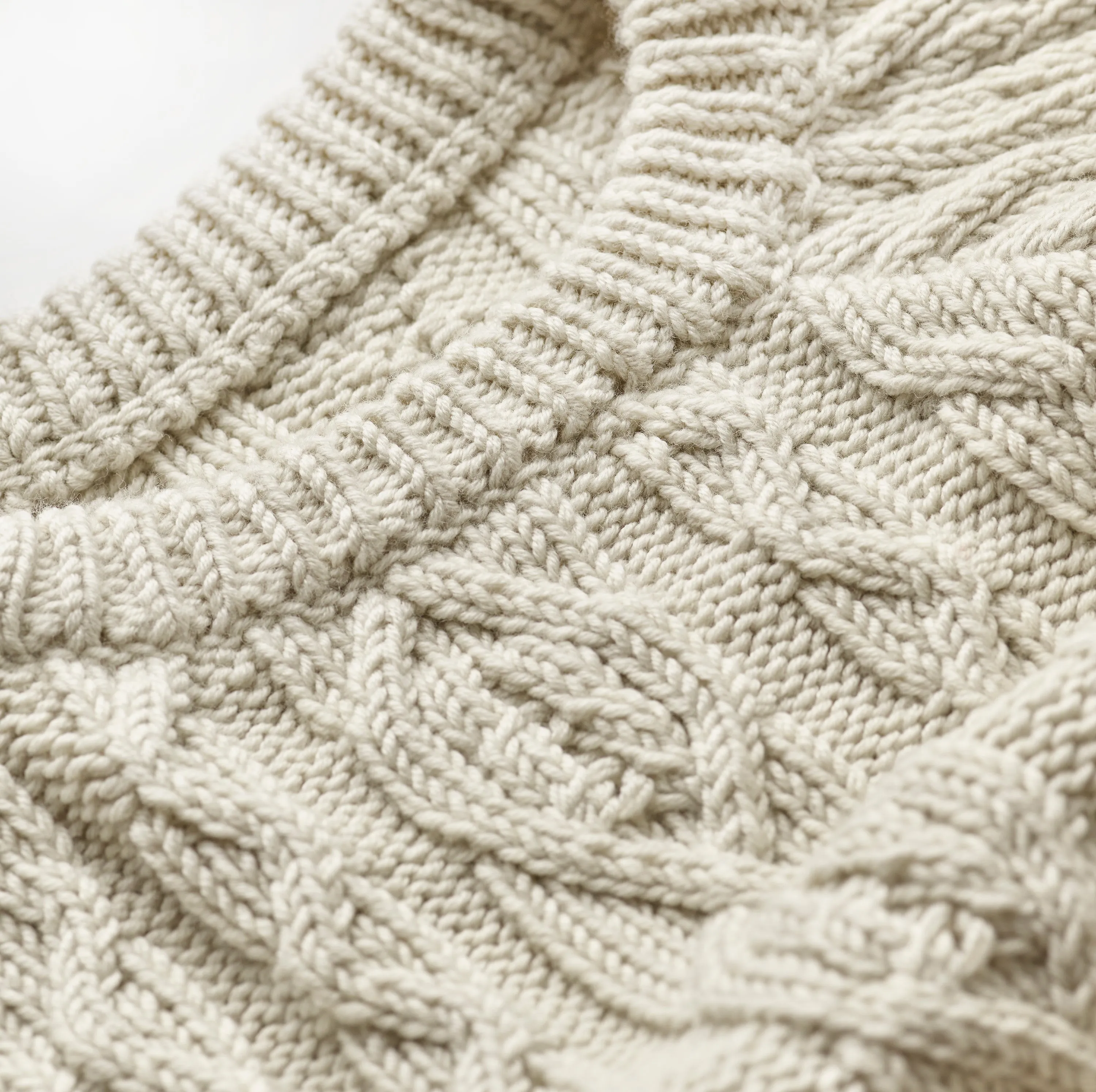 Winter White Woollen Cable Knit Jumper