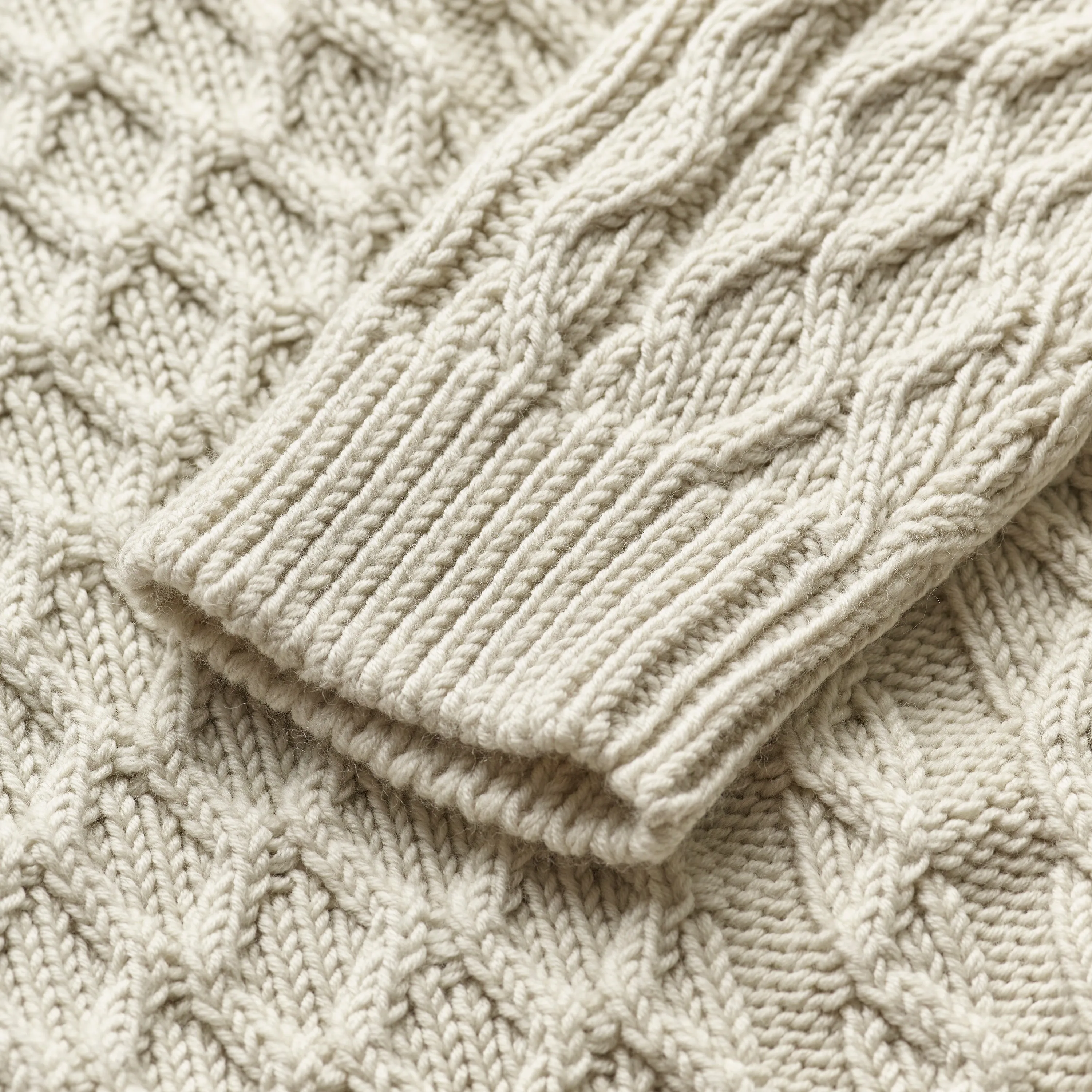 Winter White Woollen Cable Knit Jumper