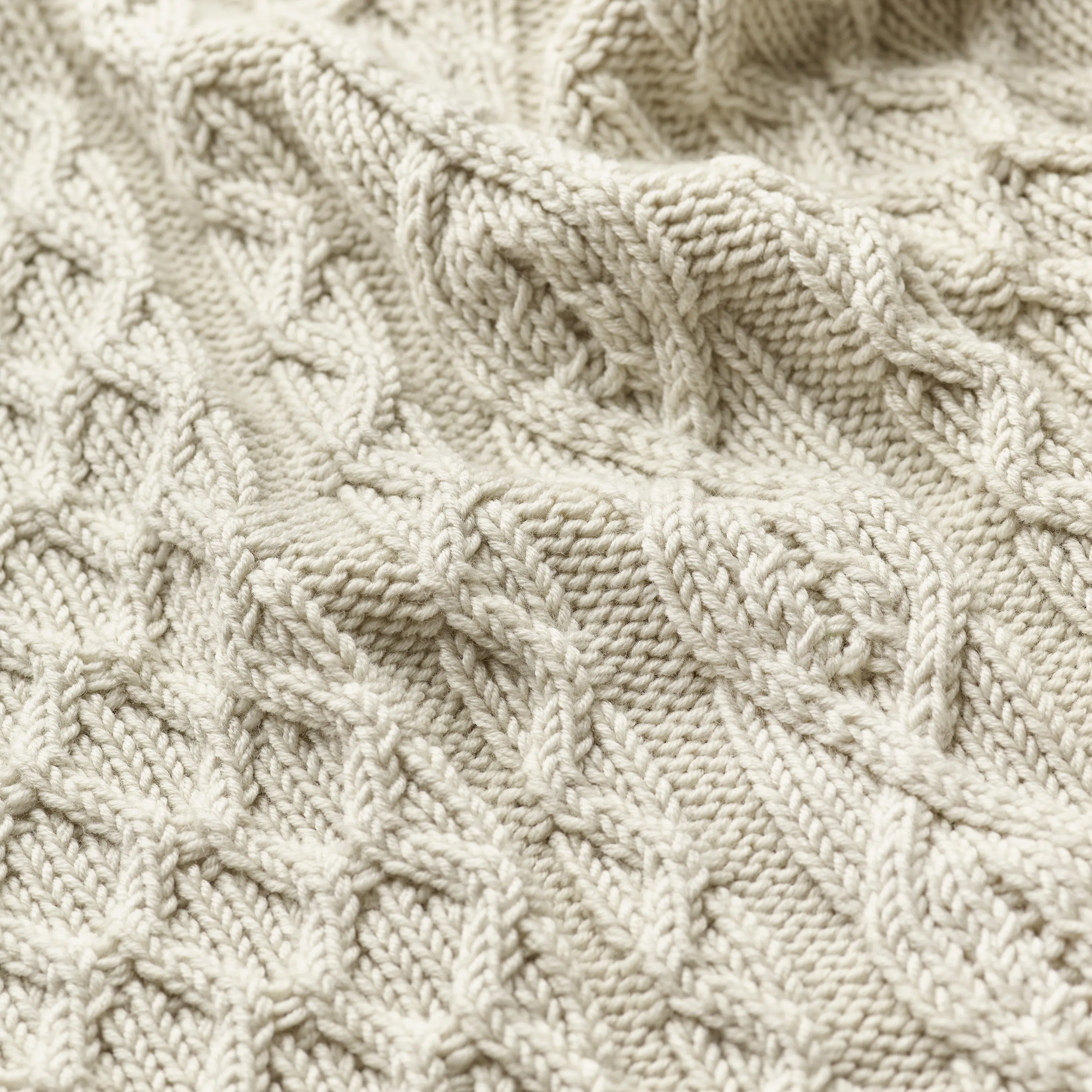 Winter White Woollen Cable Knit Jumper