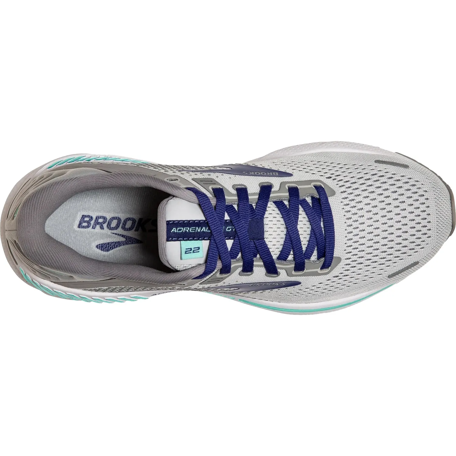 Women's Brooks Adrenaline GTS 22 Alloy/Blue/Green Mesh