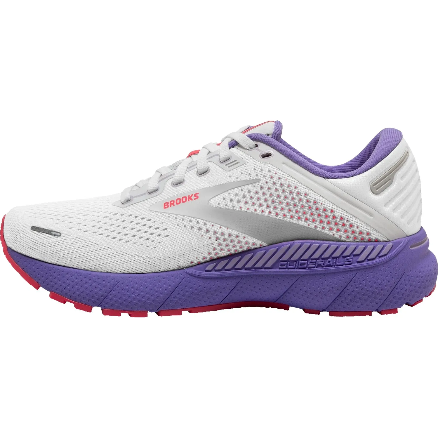 Women's Brooks Adrenaline GTS 22 White/Coral/Purple Mesh