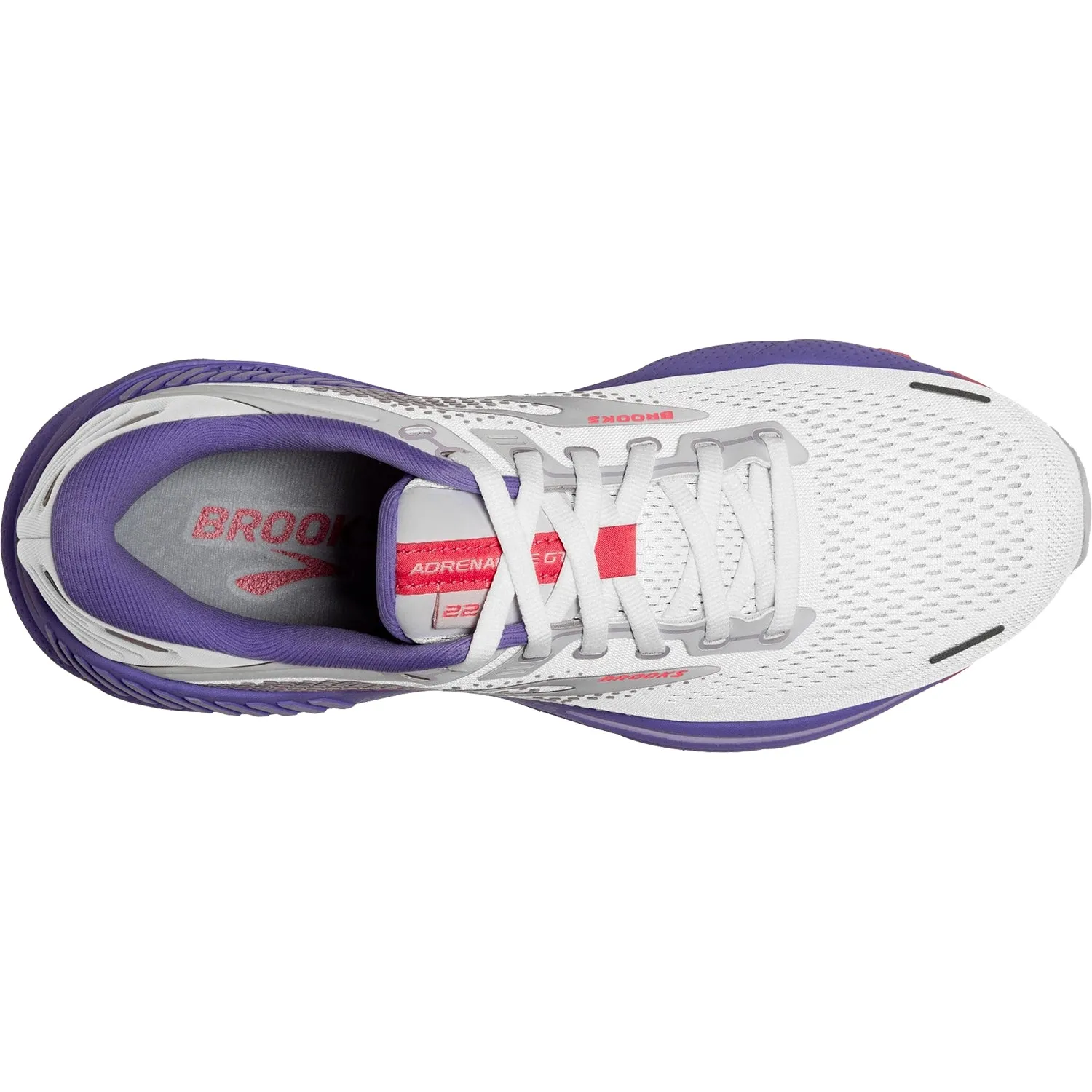 Women's Brooks Adrenaline GTS 22 White/Coral/Purple Mesh