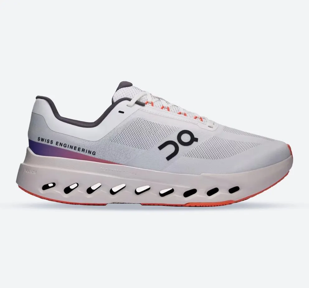 Women's Wide Fit On Running QC Cloudsurfer Next Wide Training Sneakers - White/Flame