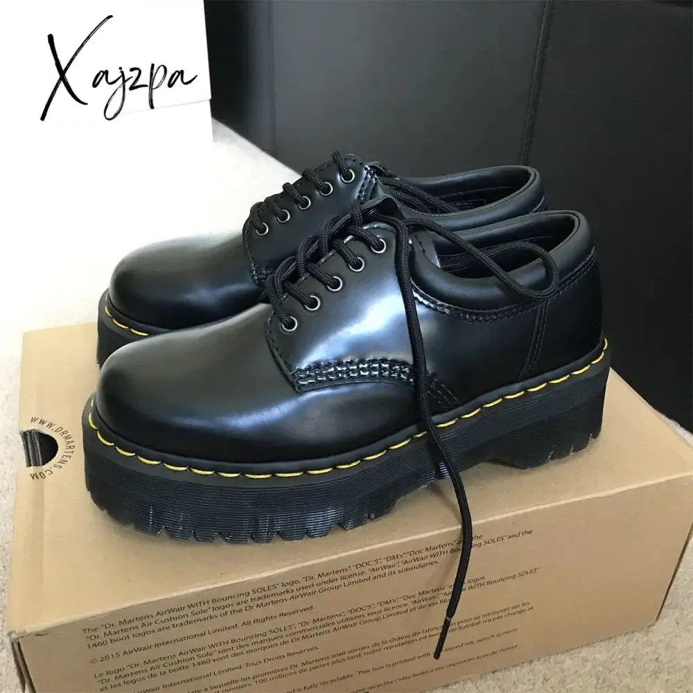 Xajzpa - Martens 8053 Leather Platform Casual Shoes Dr Womans shoes 5-eye style Heightening shoes Fashion casual shoes