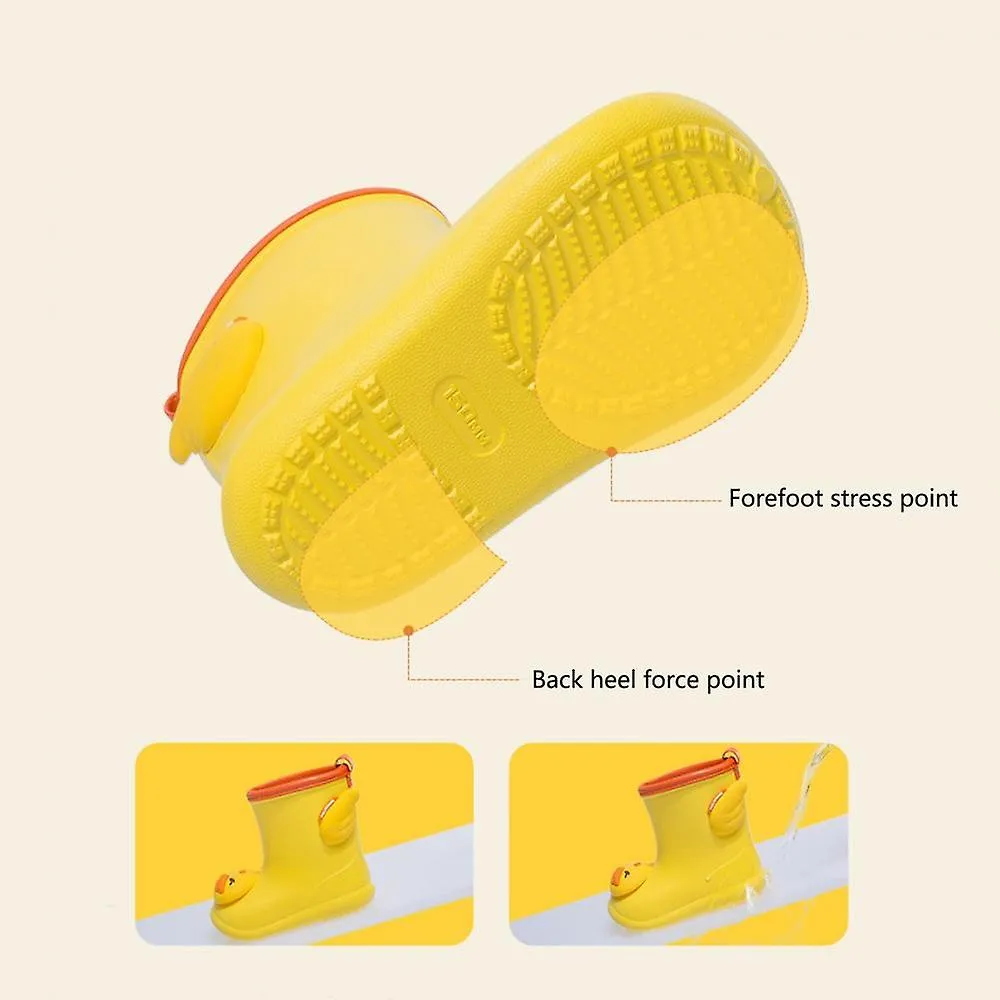 Yellow 200Boys Girls Cartoon Cute Dinosaur Rabbit Children Rain Shoes Waterproof Pvc Rubber Non-slip Soft Toddler Kids Casual Rain Boots