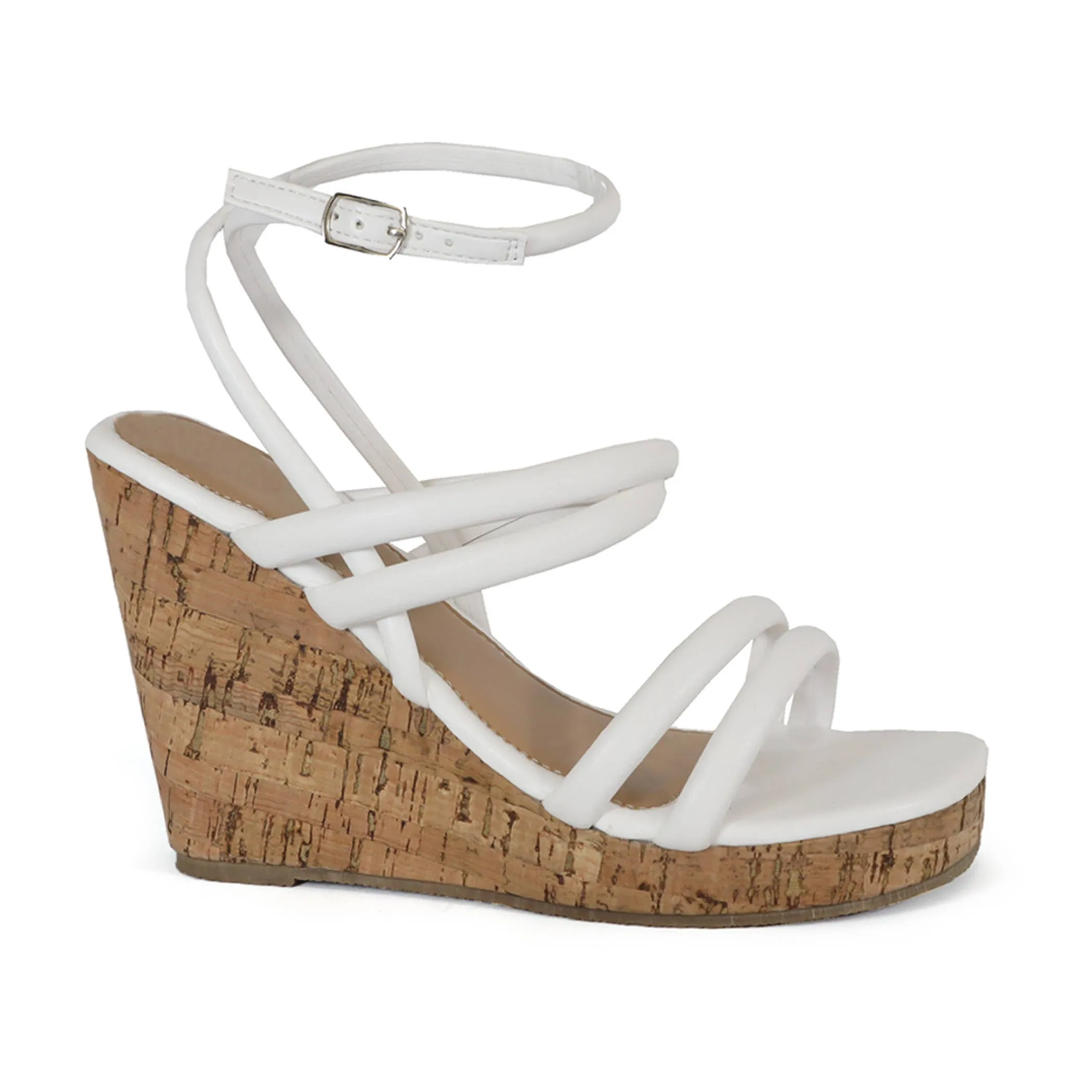 YOKI DANIFER-11 Women's Multi Strap Cork Wedge Sandals