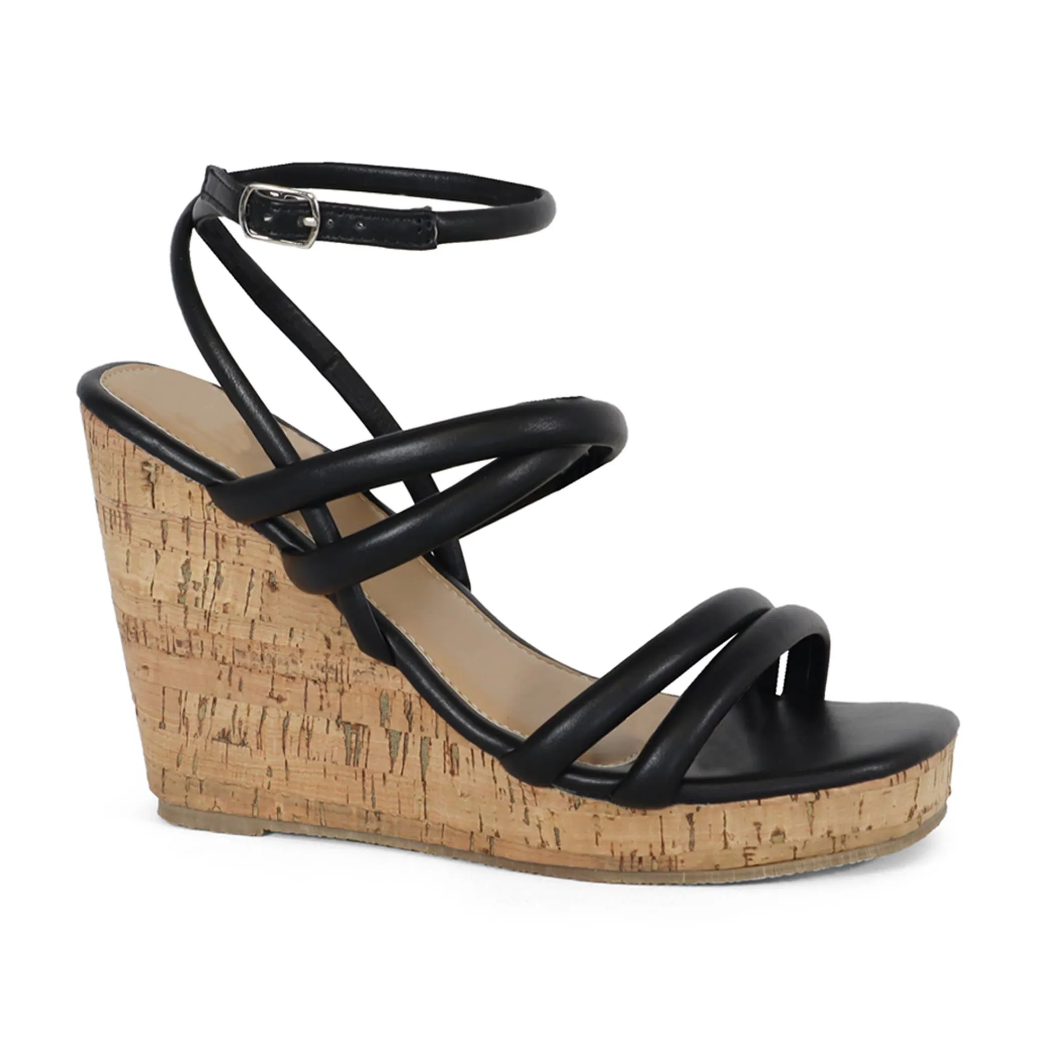 YOKI DANIFER-11 Women's Multi Strap Cork Wedge Sandals