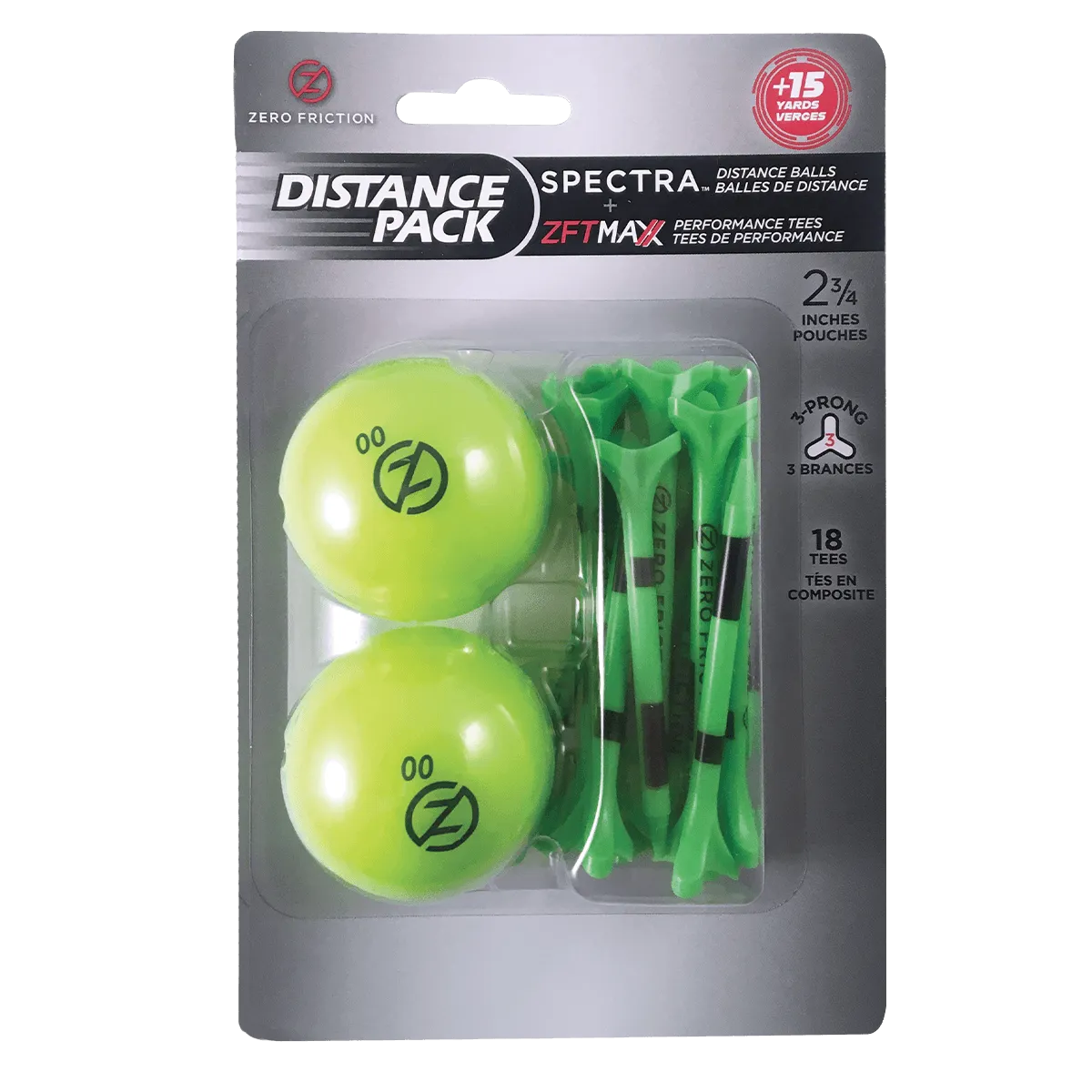 Zero Friction Spectra Distance 2 Ball/Tee Pack