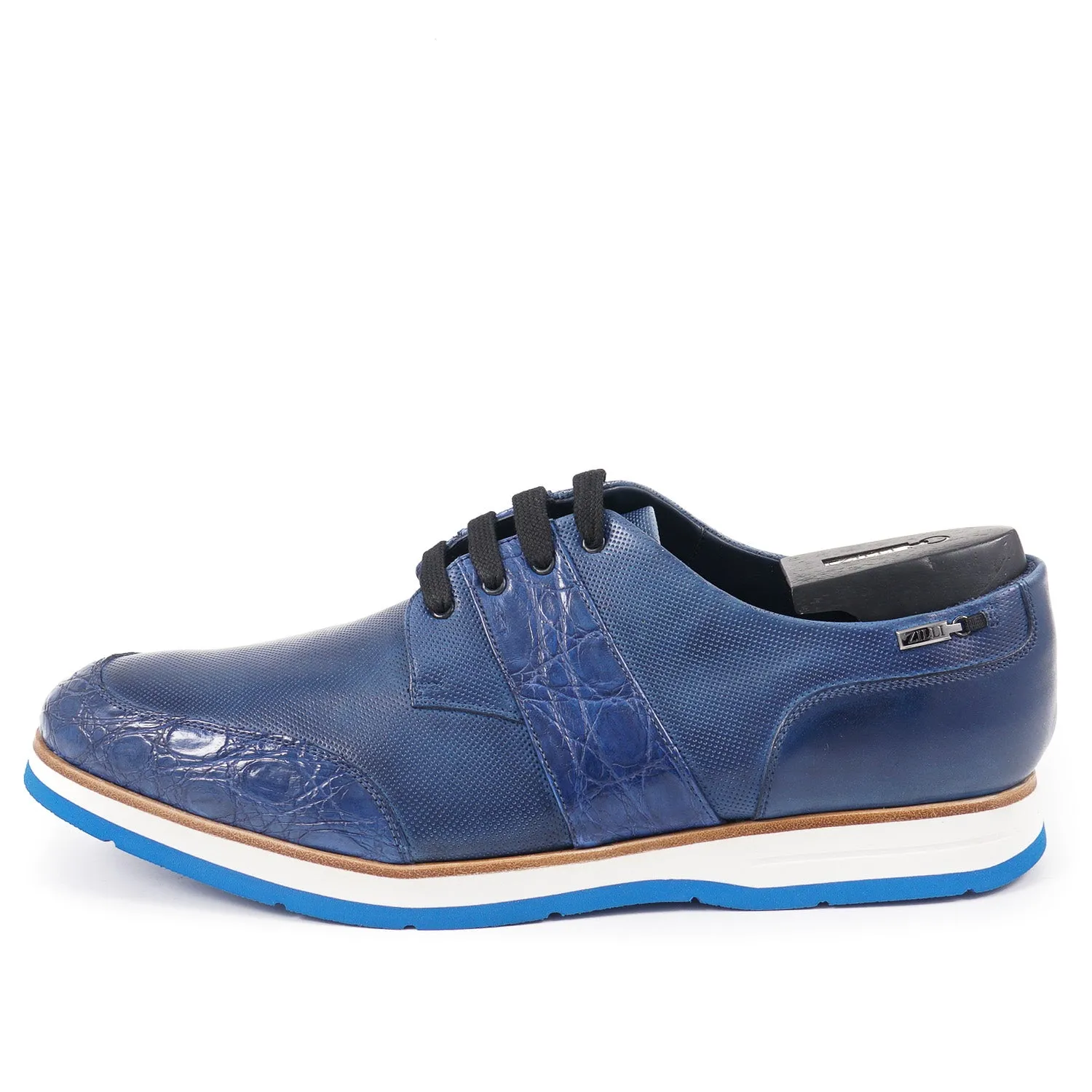 Zilli Crocodile and Calf Leather Derby