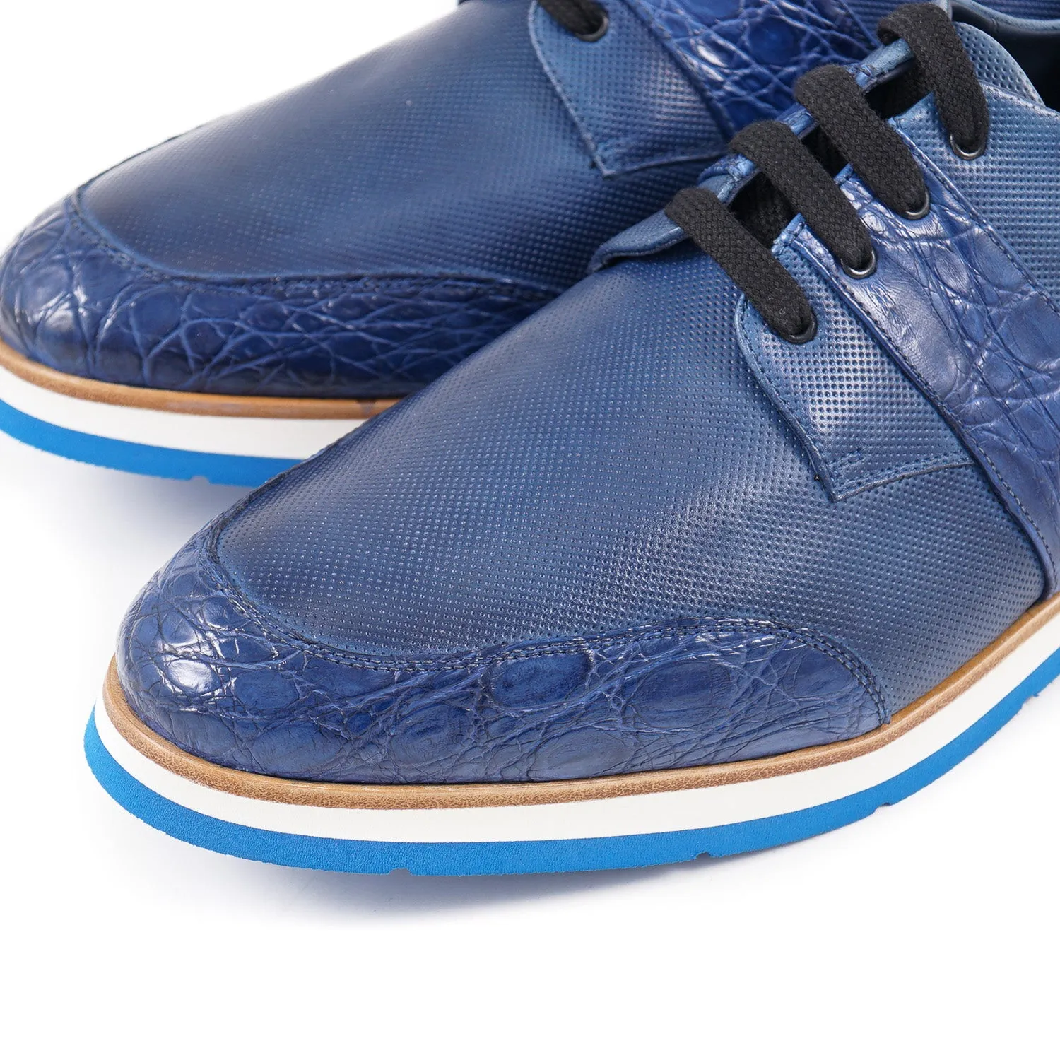 Zilli Crocodile and Calf Leather Derby