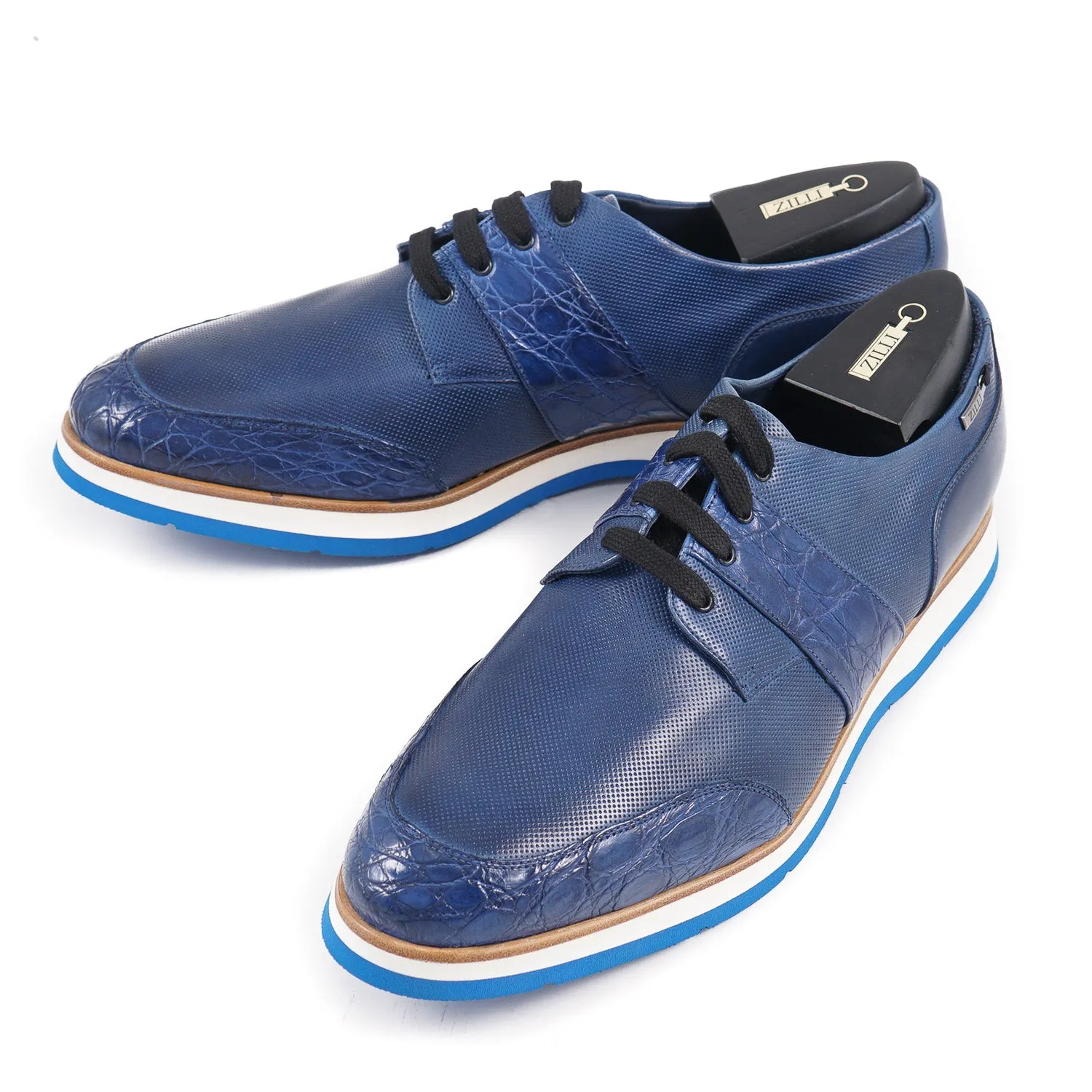 Zilli Crocodile and Calf Leather Derby